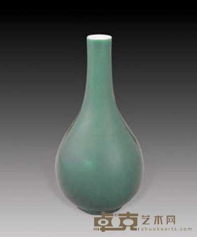 清 绿釉瓶 高27.5cm